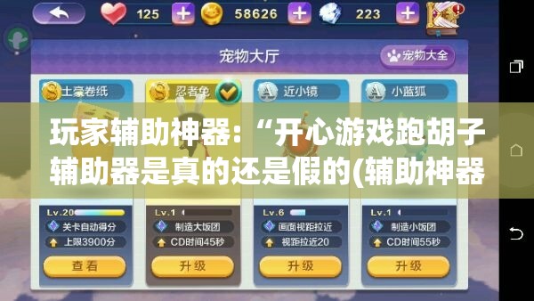玩家辅助神器:“开心游戏跑胡子辅助器是真的还是假的(辅助神器)开挂详细教程