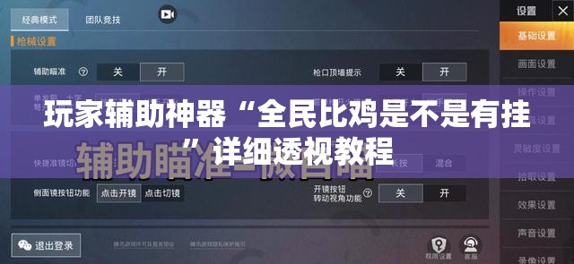 玩家辅助神器“全民比鸡是不是有挂”详细透视教程