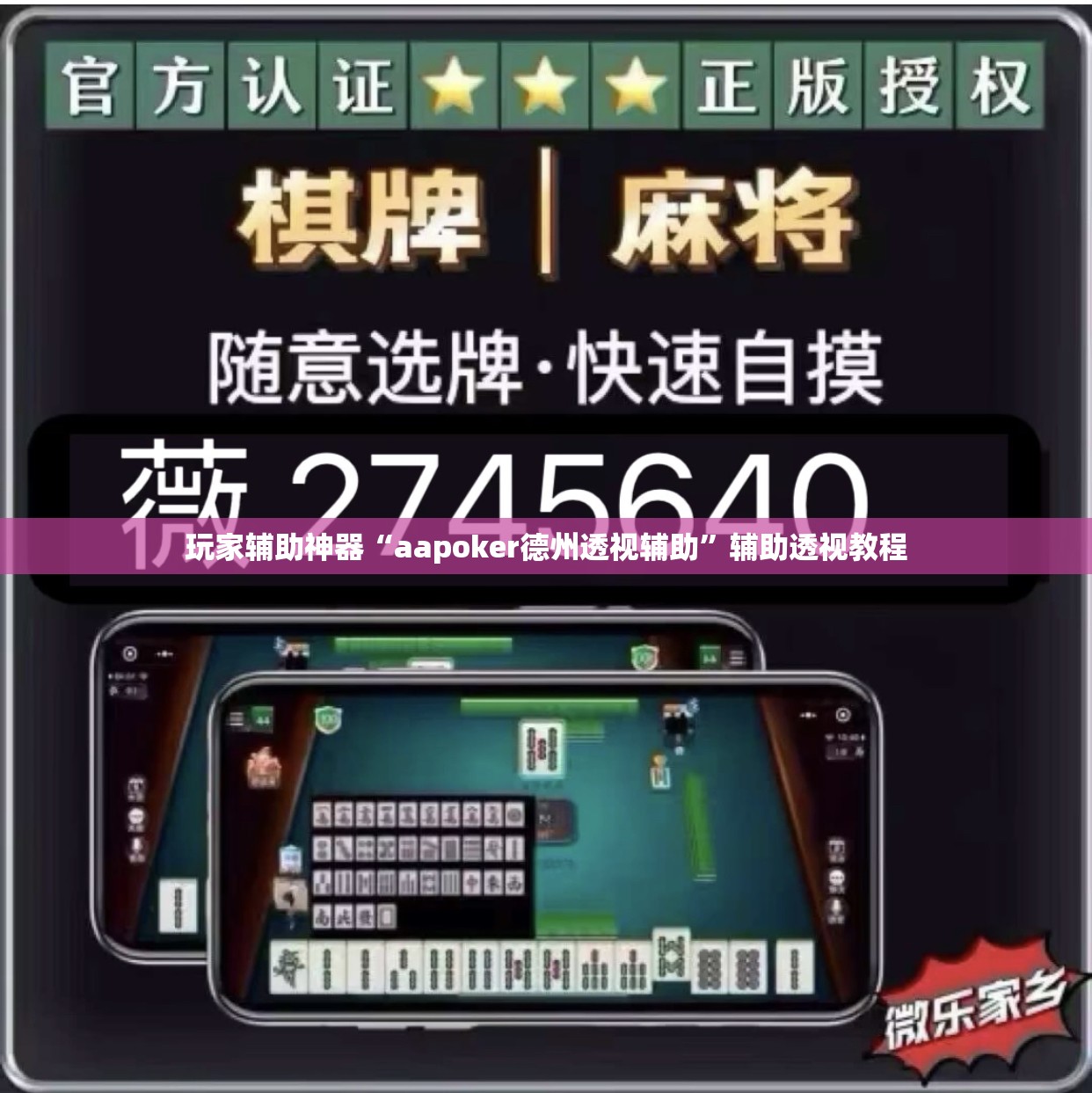 玩家辅助神器“aapoker德州透视辅助”辅助透视教程
