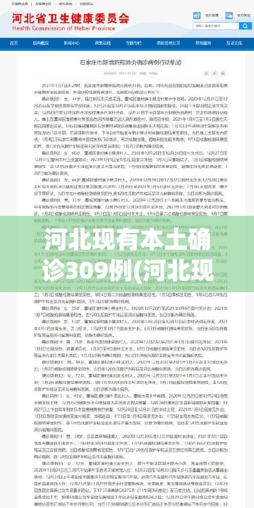 河北现有本土确诊309例(河北现有本土确诊309例是哪里的)